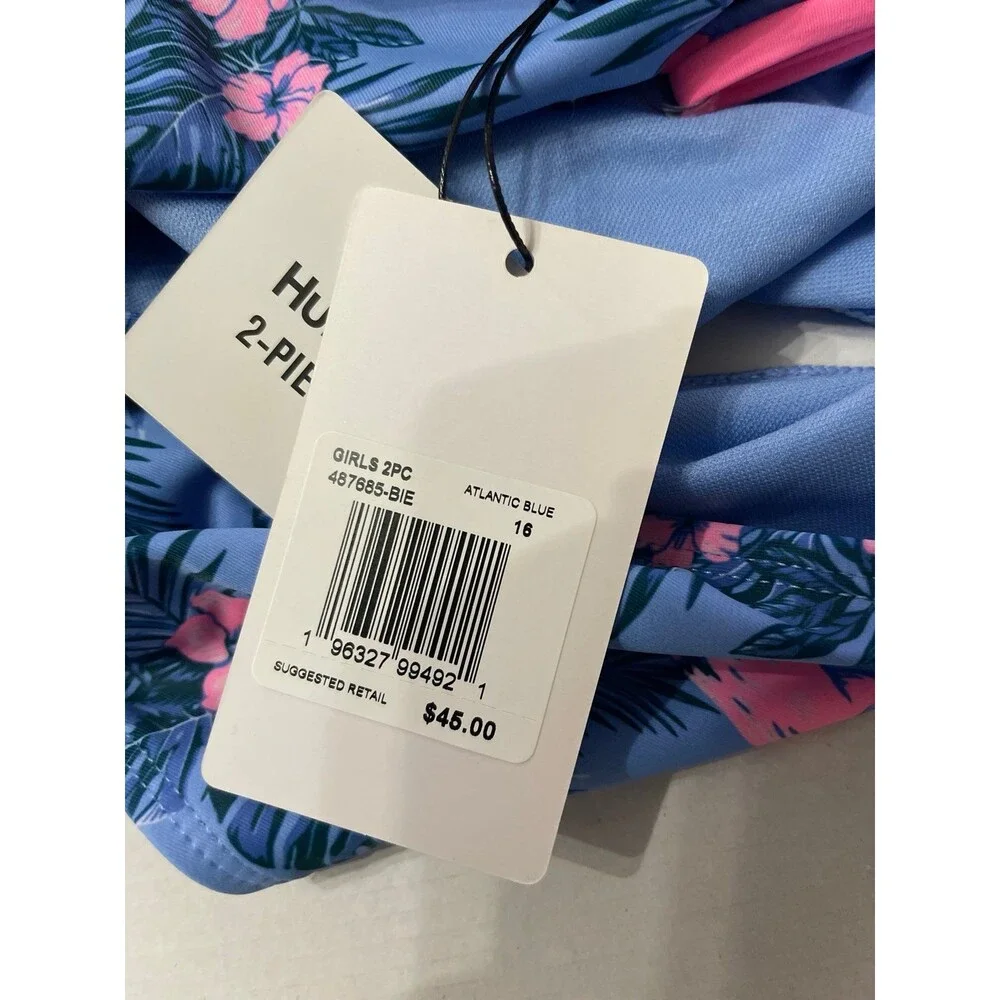 Hurley Tri-Cutout Tankini Swimsuit Atlantic Blue Size 16 New With Tags